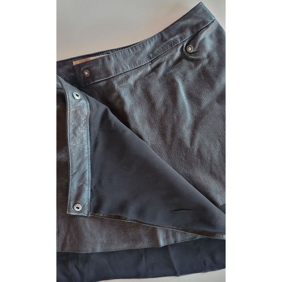 Joie Leather & Silk Snap Wrap Mini Skirt - Picture 7 of 8